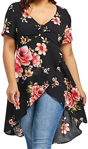 TnaIolral HOT! Women T-Shirt Floral Printing Long Short Sleeve Tops Blouse
