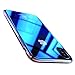 Wireless Charger iPhone X Case, FLOVEME Luxury Slim Fit Gradual Colorful Gradient Change Color Ultra Thin Lightweight Electroplating Bumper Anti-Drop Clear Hard Back Cover Holder, Transparent Blue