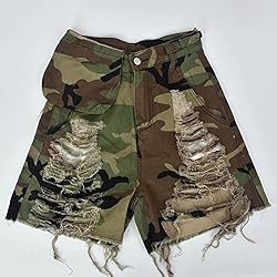 Famnbro Women's Camo Shorts Bandage Ripped