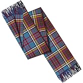 BRAW CLANS TARTANS 100% Smooth Lambswool Tartan scarf made in Scotland - 180x25CM - All-season - Extra Long Scarves - Gift