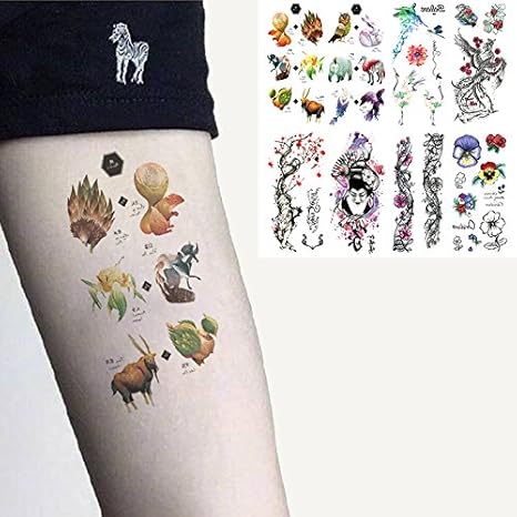 Oottati 8 Feuilles Tatouage Temporaire 3d Cheville Main