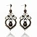 Tibet Silver Heart Teardrop Acrylic Beads Long Eardrop Stud Earrings