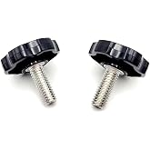 3/8" x 1" Thumb Screw Bolts with Round Hex Head Clamping Knob Cap Grip 304 Stainless Steel 3/8"-16 Standard Thread Rust-Resistant for Jigs Hand Tightening (4 Pack, Black)