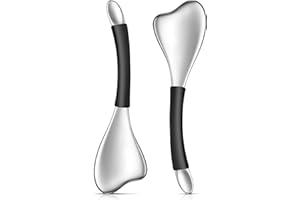 Fabludo 3-in-1 Cryo Gua Sha Facial Tools, Ice Roller Globes for Women Face and Eyes Massager, Unbreakable Stainless Steel Face Sculpting Skin Care Tools, Esthetician Supplies with Carry Case