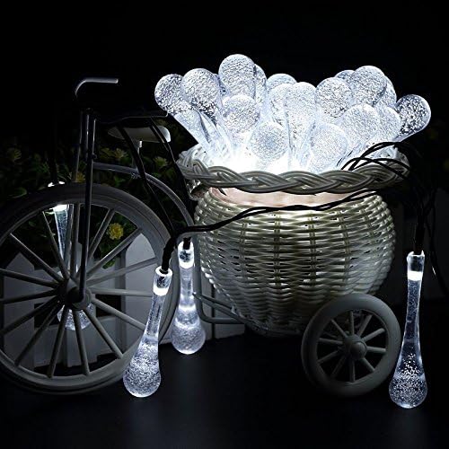 Cool White Color 30Led LED Solar Water Drop String Light For Christmas Party Garden Tree Decorative LA set014