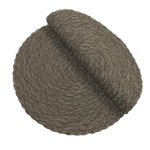 Topotdor Round Placemats Heat-Resistant Stain Resistant Anti-Skid Washable Polyproplene Table Mats Placemats (Olive, Set of 6)