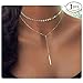 Culovity Bar Pendant Choker Necklace Jewelry Gold Filled Layered Coin Chain for Women