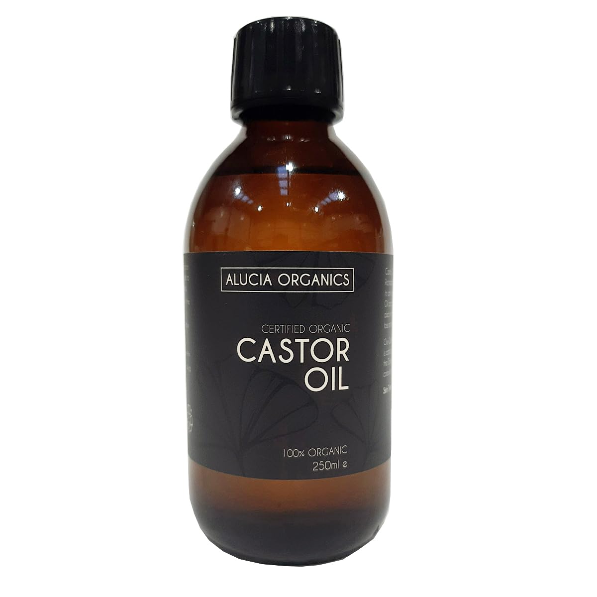 ALUCIA ORGANICS Certified Organic Castor Oil 250ml – 100% Pure for Face, Eyebrows, Eyelashes & Hair – Natural, Cold-Pressed & Unrefined – Vegan & Cruelty-Free