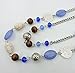 Bocar Long Necklaces for Women Trendy, Boho Layered Crystal Beaded Collar Necklaces for Women, Fashion Statement Necklaces Jewelry (Airy blue)