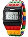 SHHORS LED Rainbow Creative LCD Sports Silicone Strap Wrist Watch Men’s Women’s Children’s Large LED092, Black, Strap