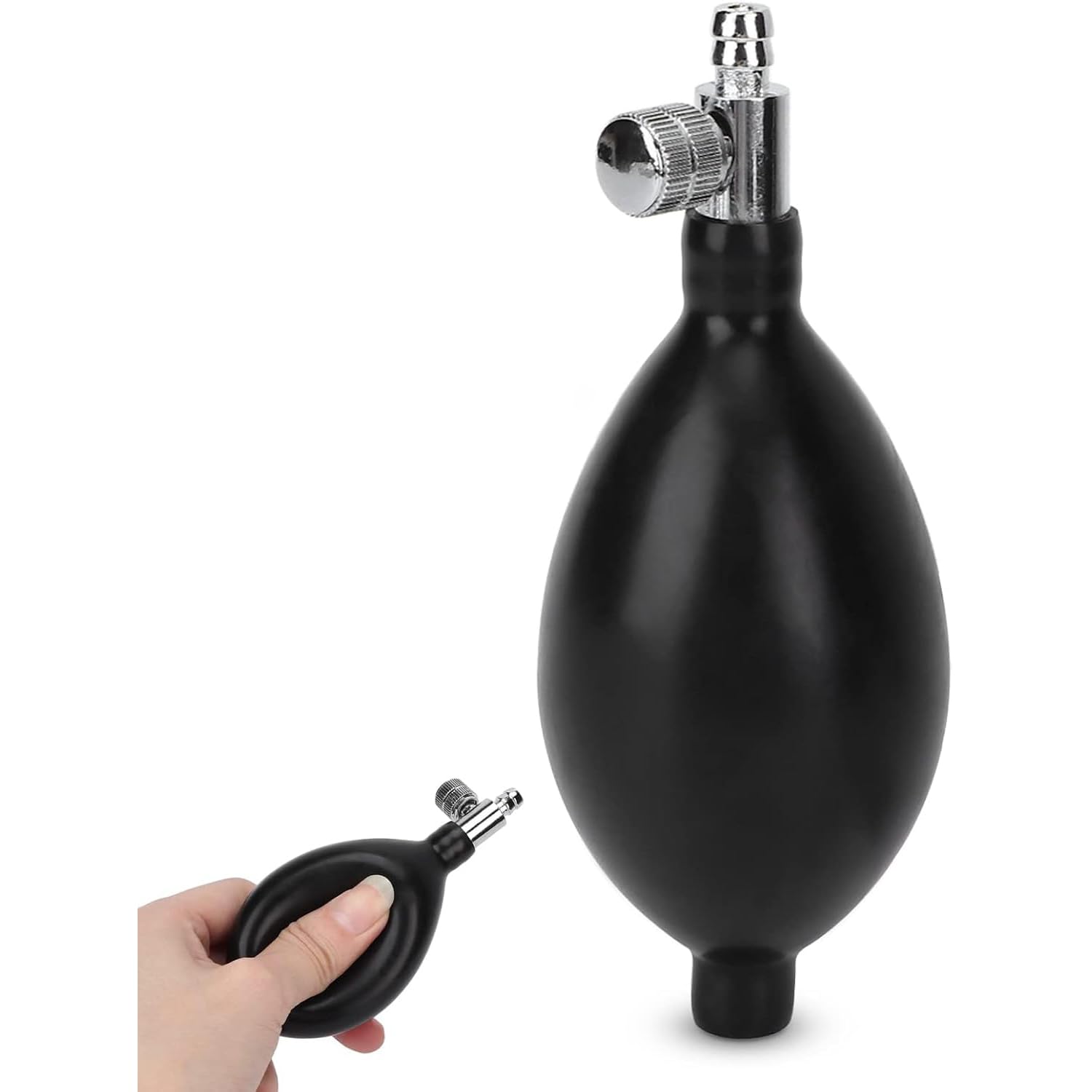 Inflation Blood Pressure Bulb, Sphygmomanometer Hand Squeeze Pressure Latex Bulb Replacement Manual Inflation Blood Pressure Bulb with Air Release,Black
