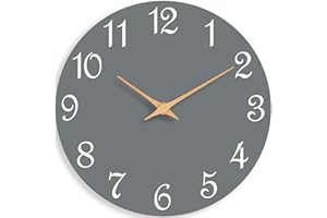Roymnie Wall Clock, 8 Inch Modern Wall Clocks Battery Operated, Small Silent Non Ticking Clock Decorative for Kitchen, Bathroom, Bedroom, Desk, Bookshelf (Gray)