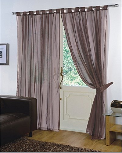 Viceroybedding Pair Of Plain Voile Tab Top Curtain Panels Free