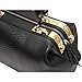 MG Collection Elpida Faux Crocodile Rhinestone Accent Doctor Handbag, Black, One Size