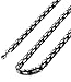 ORAZIO 5MM Stainless Steel Necklace for Men Byzantine Chain Link Black Silver Tone, 20 Inches