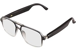 Piluyaa Smart Glasses Bluetooth Audio Sunglasses for Men Women with Dual Stereo Speakers, Open Ear Music &HD Calling, Touch &Voice Assistant, UV Protection-Black