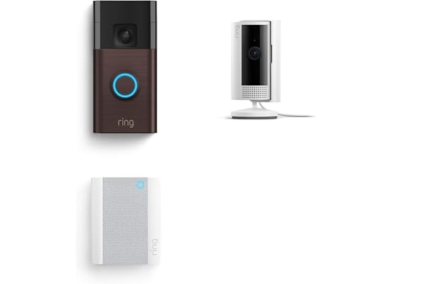 Ring Battery Doorbell with Ring Indoor Cam 2nd Gen and Ring Chime