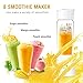 Portable Blender,USB Rechargeable Personal Smoothie Blender Mini Juicer Cup 480ML Fruit Juice Mixer Small Travel Blender for Shakes and Smoothies with Stainless Steel 6-Blades, FDA BPA Free (White)