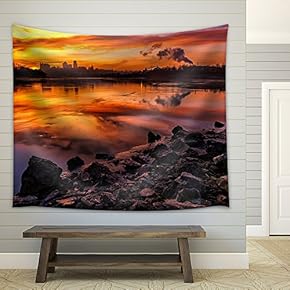 a Horizontal Image of Kansas City, Missouri - Fabric Wall Tapestry Home Decor - 51x60 inches