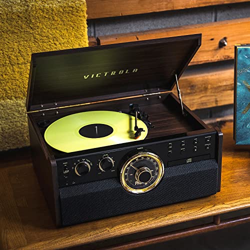 Victrola Empire MidCentury 6in1 Turntable With 3 Speed Record Player