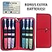 Lighted Crochet Hooks with Case, 6 pcs Set with 3 Pack Replacement Batteries - LED Lite Hooks with Ergonomic Soft Grip Handles - Set of 6 Hooks for Arthritic Hands - Size 4mm to 6.5mm (RED)