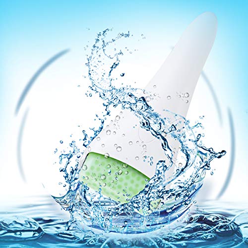 Eurobuy Ice Roller for Face & Eye Puffiness Migraine Pain Relief and Minor Injury,Set of 2 Roller Heads Ice Rolling Massager,Handhold Stainless Steel Roller,Skin Care Beauty Tool(White)