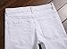 Men's White Ripped Elastic Skinny Straight Cut Slim Fit Jeans with Zipper  White  W36