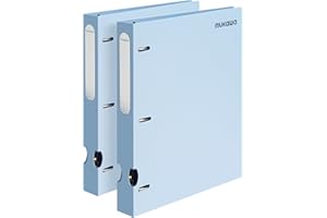 MUKAWA 1 Inch 3 Ring Binder, D-Ring Binder Holds 250 Sheets, PP Cover with Writable Spine Label, Lay-Flat Design, Letter Size 8.5x11, Lightweight for School, Office & Home Organization, 2 Pack, Blue