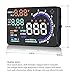 Trainshow A8 Head Up Display 5.5'' OBD II Car Windshield HUD with Speed Fatigue Warning RPM MPH Fuel Consumption Multiple-Color Bright Speeding Warning