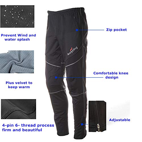 4ucycling Men's Bike Pants Fleeced for Cold Weather, Black, S The Camping Companion