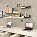 Homdox Floating U-Shaped Wall Shelves Wall Mounted Set of 3, Nature Wood Wall Shelves for Bedroom, Living Room, Bathroom, Kitchen, Office and More