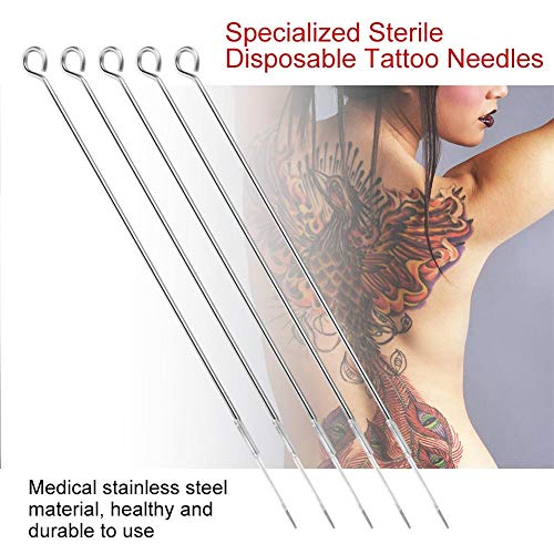 Tattoo Needle, 50pcs 1/3/5/7/9/11RL Professional Sterile Tattoo Needles Round Liner Tattooing Makeup Beauty Tools(9RL)