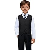 Visaccy Boys Formal Suit Slim Fit Dress Clothes Ring Bearer Outfit Tuxedo Suits,Adjustable Waist