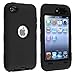 Black Hard/Black Skin Hybrid Case Cover Compatible with Apple iPod Touch 4G, 4th Generation, 4th Gen 8GB / 32GB / 64GB
