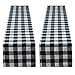 Aneco 2 Pack Checkered Table Runner Cotton Table Runner Trendy Modern Plaid Design Table Runner Elegant Decor for Indoor Outdoor Events 13 x 108 Inches Black and White