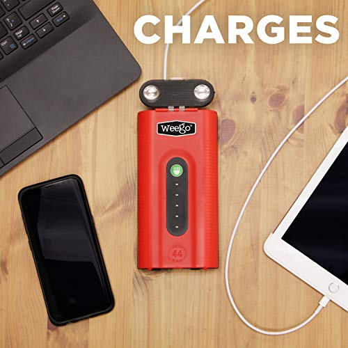 WEEGO 44.1 Jump Starting Power Pack (NEW 2019 Model) 2100 Peak 440 Cranking Amps High Performance Lithium Ion Jump Starter Quick Charges Phones 500 Lumen LED Flashlight Water Resistant
