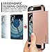 Vofolen Sliding Cover Resistant Hybrid Shield Armor Snap-on Black Soft Rubber Bumper Skin Protective Hard Shell (Rose Gold)