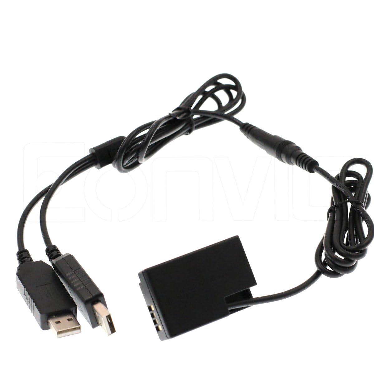 Eonvic Dual USB DR-E18 DC Coupler Dummy Battery for Canon Rebel SL2 EOS 200D 750D 760D 800D 77D kiss 8000D X8i