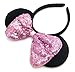 MeeTHan Disney Mickey Mouse Minnie Mouse Sequin Ears Headband: M8 (SQ-Pink1)