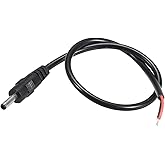 uxcell 5pcs DC Power 3.5mm x 1.35mm 1A 30cm Barrel Male Plug Connector Pigtail