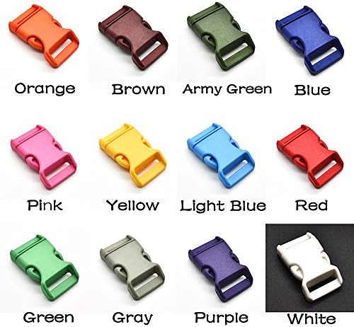 3/4" Plastic Contoured Side Release Buckles Multi-Color 12pcs Pack