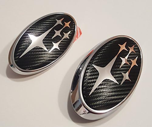 2008-2019 Sedan Carbon Fiber Emblem Decals Compatible with Subaru WRX STI (Chrome)