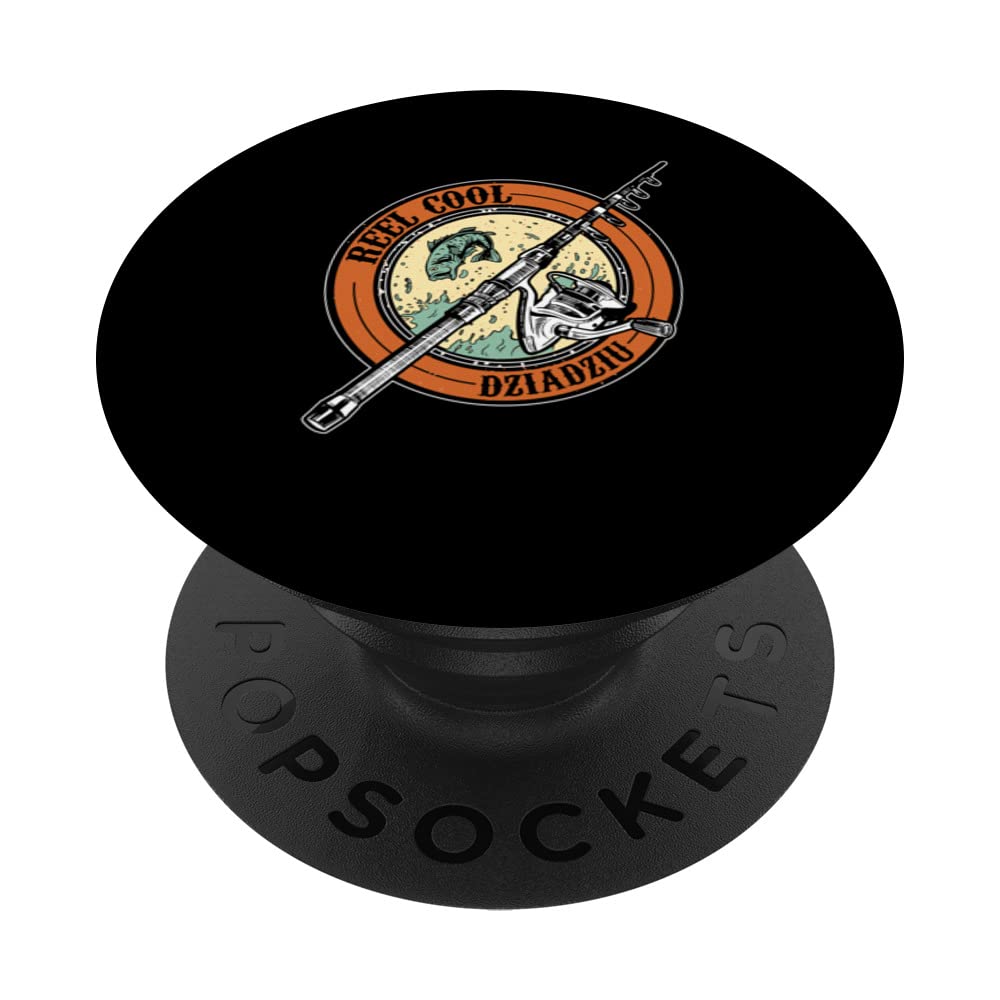 Reel Cool Dziadziu Fishing Polish Grandpa Fisherman PopSockets Swappable PopGrip