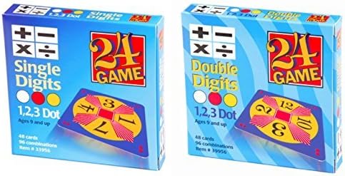24 Games Combo Pack : 48 Card Deck Single Digit & 48 Card Deck Double Digit - Includes Exclusive Tips Sheet - Master Math Skills with this Dual Combo