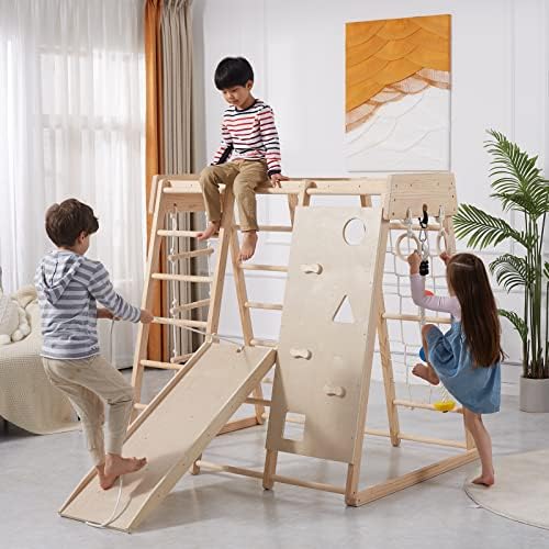 Giant bean Indoor Jungle Gym, Toddler Indoor Playground Set 8in1 with