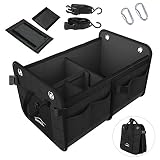 Onewell Portable Car Trunk Organizer, Auto Durable Collapsible Cargo Storage Container with 2 Straps, Waterproof and Non-Slip Bottom for Car, SUV, Truck, Van