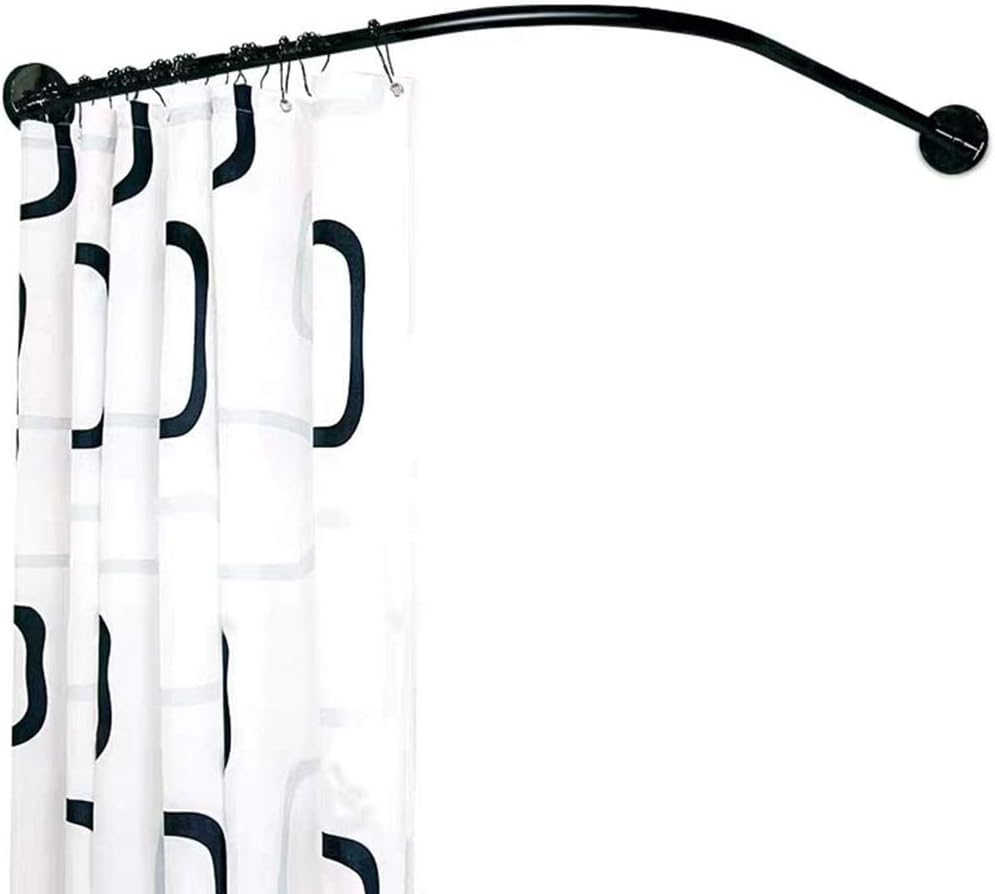 N/H Retractable LShaped Curved Shower Curtain
