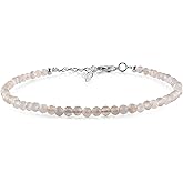 YANARA Gemstone Bracelet Natural Gemstone Micro Beads Handmade Jewelry For Women Chakra Energy Crystal, Silver Plated Chain 8 inch Crystal Bracelet