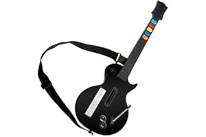 DOYO Wireless Wii Guitar Hero Controller Compatible with Guitar Hero and Rock Band 2 & 3 Games with Strap (Excludes Rock Band 1), Black