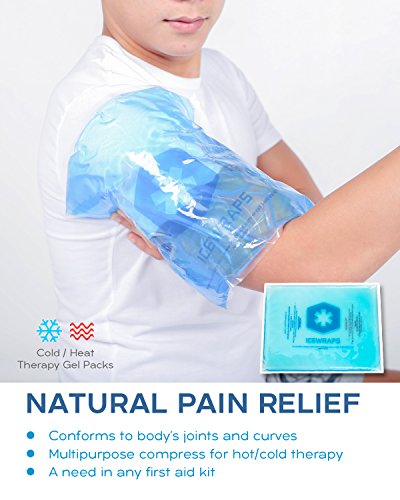 Blue 10x12 Gel Pack Reusable Large Ice Pack, Microwavable Hot Pack, Cooling Pad, Pain Relief First Aid by IceWraps